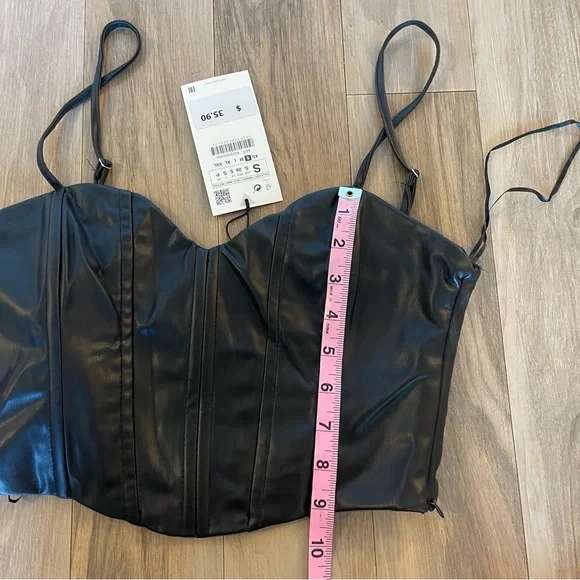 Zara Fake Leather Crop Top - Picture 4 of 6